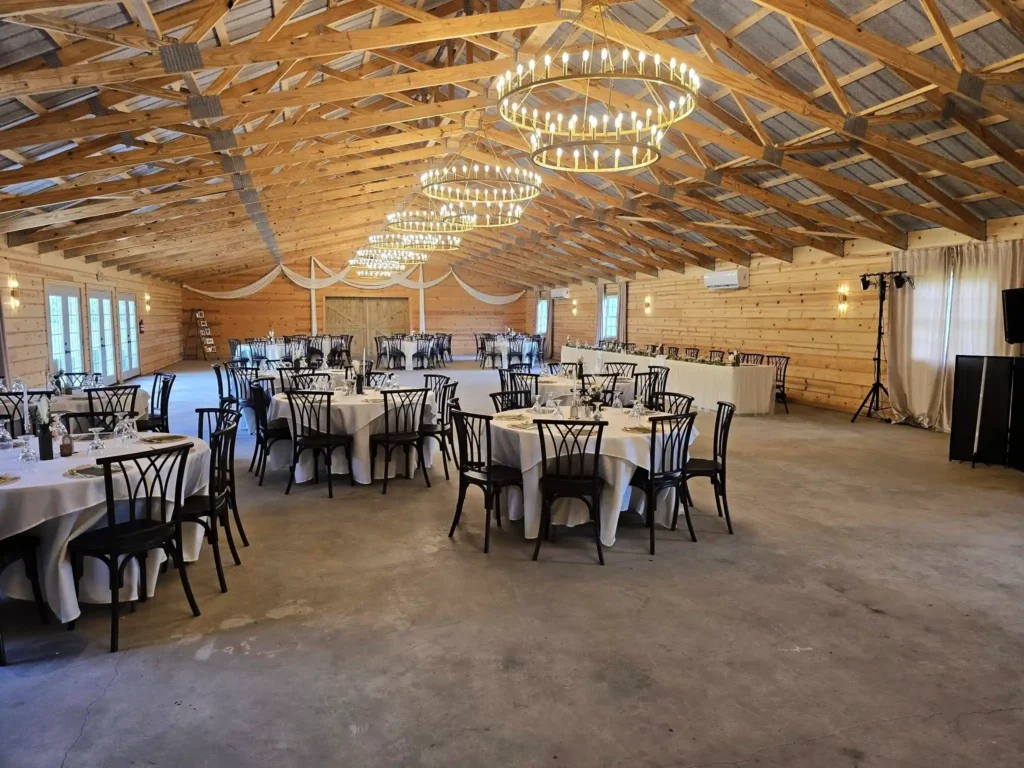 Our 3000 Square Foot Event Barn Featuring - Wedding Reception Setup
